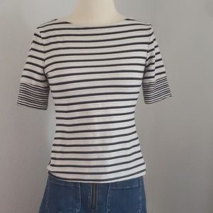 Anthro striped crossback shirt